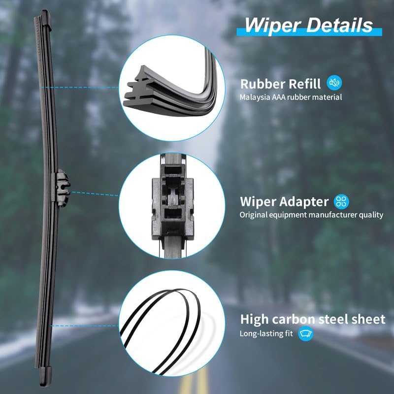 DYNOELS Rear Windshield Wiper Blade Arm Set Fit for Ford Escape 2013-2021, Fit for Ford Explorer 2011-2023, Fit for Lincoln MKC 2015-2017 Rear Wiper Arm Assembly OEM:BB5Z17526-C - Image 5